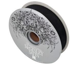 McGinley Satin Ribbon Black #9 1 5/16" x 100 Yards Acetate Spool NEW Craft